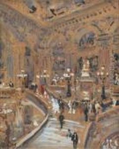 L'escalier De L'opera De Paris by Eugne-Louis Gillot