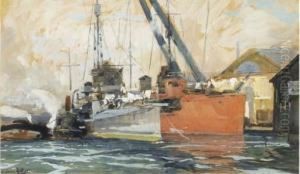 Navires En Reparation Dans Le Port De Toulon