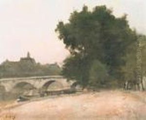 Au Bord Du Seine by Eugne-Louis Gillot