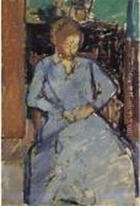 The Blue Dress; Sylvia Gilman by Harold Gilman