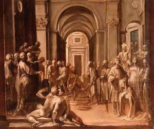 St. Laurence Among the Poor and Sick, modello for a fresco, 1588-9 by Giuseppe Cesari