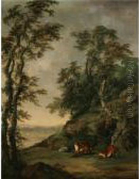 A Fox Family In An Extensive Landscape - view 1