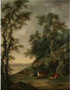 A Fox Family In An Extensive Landscape A Fox Family In An Extensive Landscape