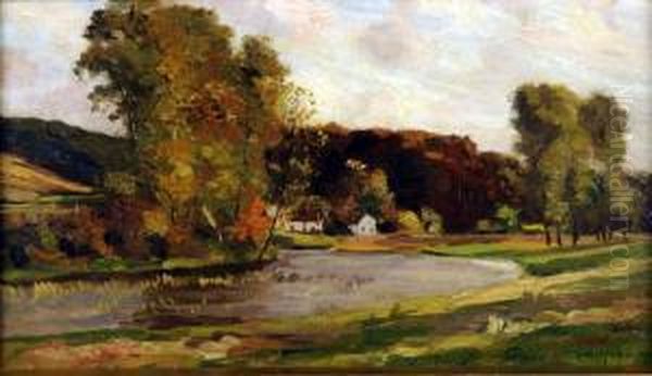 Paysage Automnal Avec Riviere - view 1