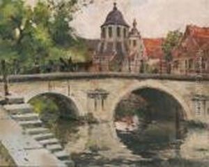Fountain Bridge With Hanswijk Church (mechelen)