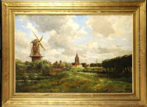 Paysage Avec Moulin A Vent by Victor Olivier Gilsoul