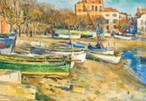 Embarcations Sur La Plage by Ketty Gilsoul-Hoppe