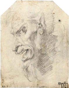The head of a satyr turned to the left by Giuseppe Cesari