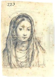 The Madonna, bust-length, looking down by Giuseppe Cesari