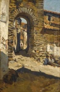 Figures By A Sunlit Archway