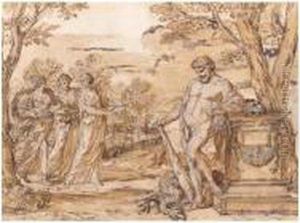 Hercules In The Garden Of The Hesperides, Daughters Of Evening by Giacinto Gimignani