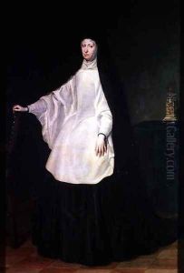 Queen Maria-Anna of Bavaria-Neuburg (1667-1740) Queen of Spain, wife of Charles II (1661-1700), in mourning, c.1700 by Juan Carreno De Miranda