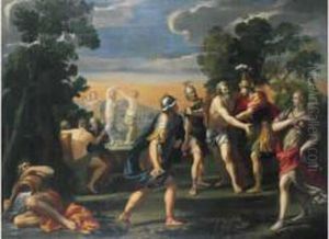 Enee Et Les Troyens Faisant Alliance Avec Le Roi Evandre. Enee Et Les Troyens Faisant Alliance Avec Le Roi Evandre.