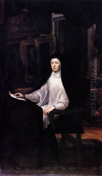 Portrait of Queen Mariana de Austria 1678 by Juan Carreno De Miranda