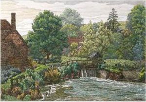 The Sluice Gates At The Old Mill, Standon, Hertfordshire by Charles Ginner