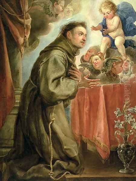 St. Anthony of Padua (1195-1231) adoring the Christ Child - view 1