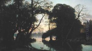 An Autumn Evening, 1852 by Nicolas Louis Cabat