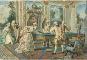 A Game Of Billiards by Belisario Gioja
