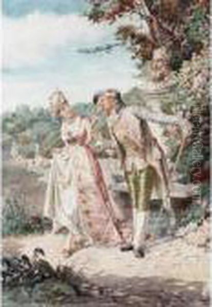 A Stroll In The Rose Garden by Belisario Gioja