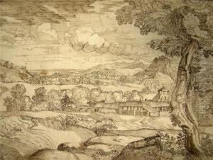 Weite Italienische Landschaft by Giovanni Francesco Grimaldi