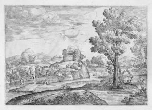 Landschaft Mit Einer Kleinen Festung by Giovanni Francesco Grimaldi