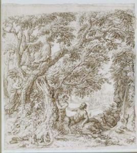 A Satyr In A Forest by Giovanni Francesco Grimaldi