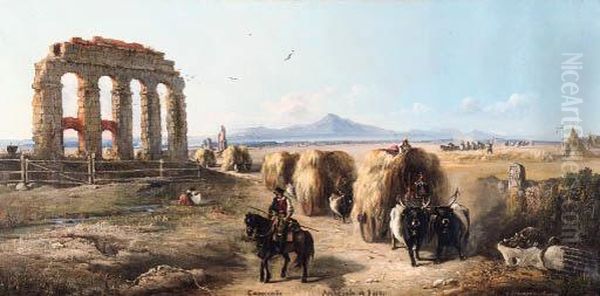Haycarts In The Roman Campagna - view 1