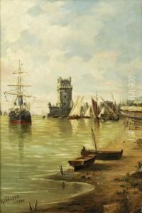 Vista Do Rio Tejo Com A Torre De Belem