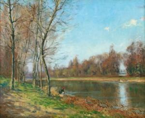 Laveuse Au Bord De L'oise by Leon Giran-Max