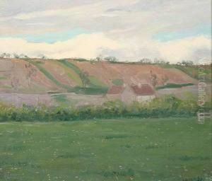 Field And Hills by Leon Giran-Max