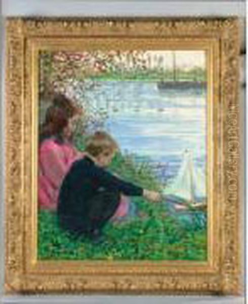 Enfants Au Bord De La Riviere - view 1