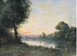 Coucher De Soleil, Sur La Seine, A Eragny