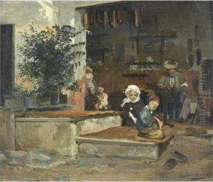 Les Enfants Du Savetier by Eugene-Alexis Girardet
