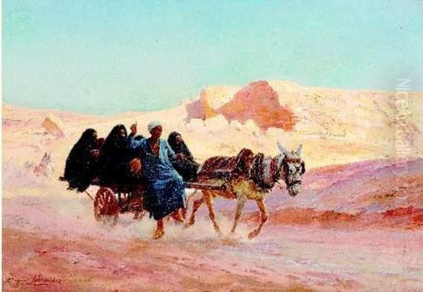 Femmes Cairotes Sur Une Carriole En Egypte, Circa 1890 - view 1