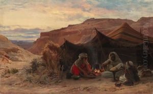 Bedouins In The Desert by Eugene-Alexis Girardet