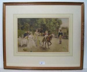 Napoleon With His Family At The Royal Court Austria by Jules Girardet
