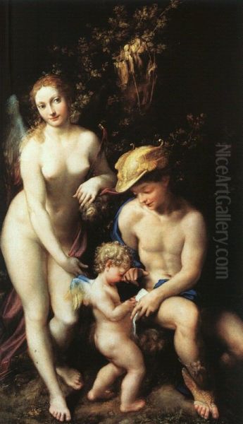 The Education of Cupid 1528 by Antonio Allegri da Correggio