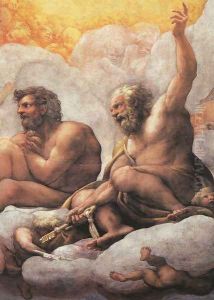 The Apostles Peter And Paul Detail Of Cupola Fresco by Antonio Allegri da Correggio
