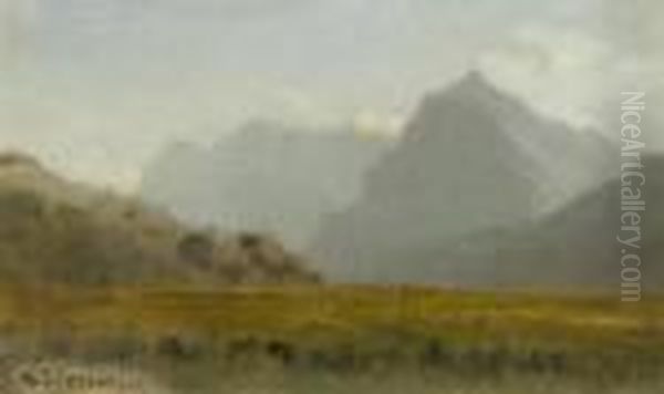 Oil Study Of A Mountain Landscape - view 1