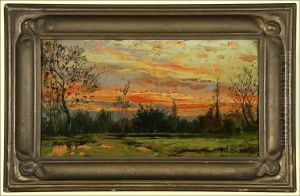 Fire Sunset Landscape