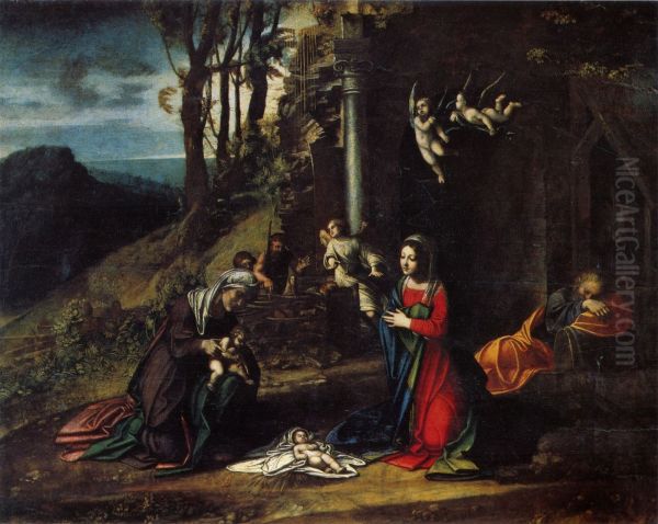 Christ's birth, with St. Elizabeth and John the Baptist, and sleeping Josef - view 1