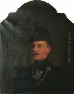 An Officer Of The Rifle Brigade Wearing Ceremonial Uniform by Ernest Gustave Girardot