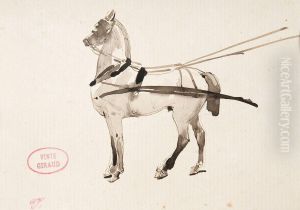 Etude Pour Un Cheval D'attelage by Eugene Pierre Francois Giraud
