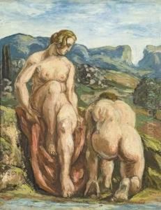 Baigneuses. by Pierre Paul Girieud