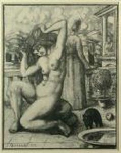 Vier Lithographien, In Der 
Platte Sign. Und Handsign. Ruth,diana, Daphne Und Apoll Bzw. Bathseba. 
Blattgrose Je 46x31cm.