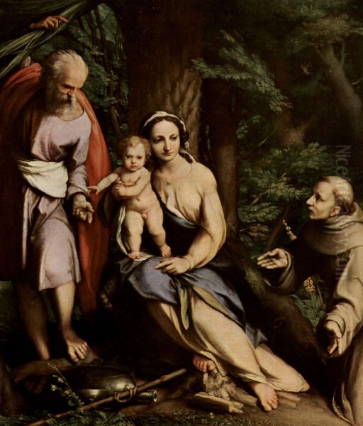 The Rest on the Flight to Egypt with Saint Francis 1517, - view 1