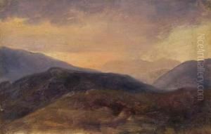 Vue De Civitella Au Crepuscule