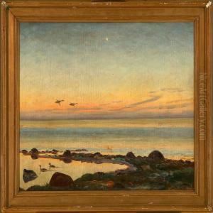 Coastal Scene Atsunset by William Gislander