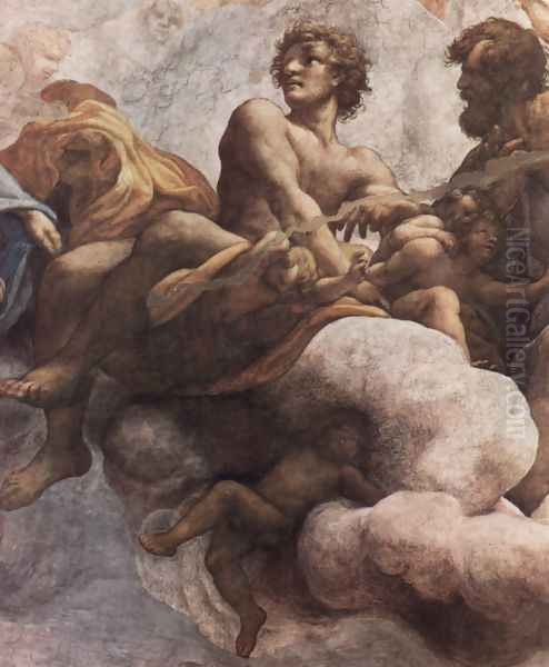 The vision of St. John in Patmos, detail St. Jacobus d. Younger, St. Thomas - view 1
