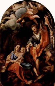 Madonna della Scodella, scene, resting on the flight to Egypt by Antonio Allegri da Correggio